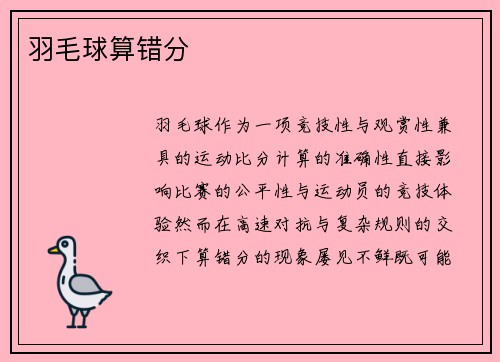 羽毛球算错分